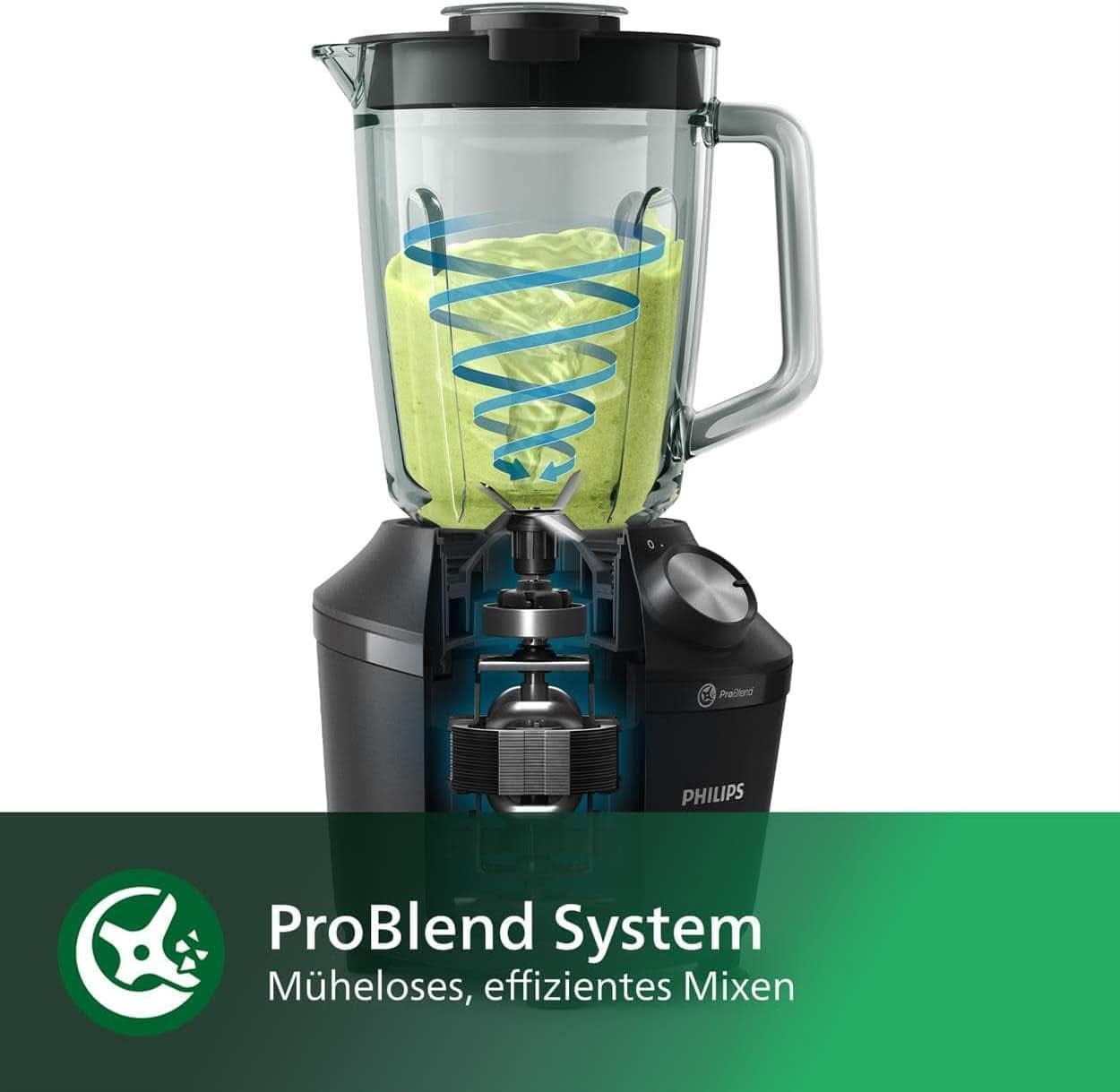 Mikser stojący i ekspres do smoothie Philips – 600 W, 2 litry piwa, aplikacja Homeid, 2 funkcje Geschwindigkeitsstufen + funkcja impulsowa, funkcja Problend, funkcja kruszenia lodu (HR2291/41) Kuchnia Naty Shop