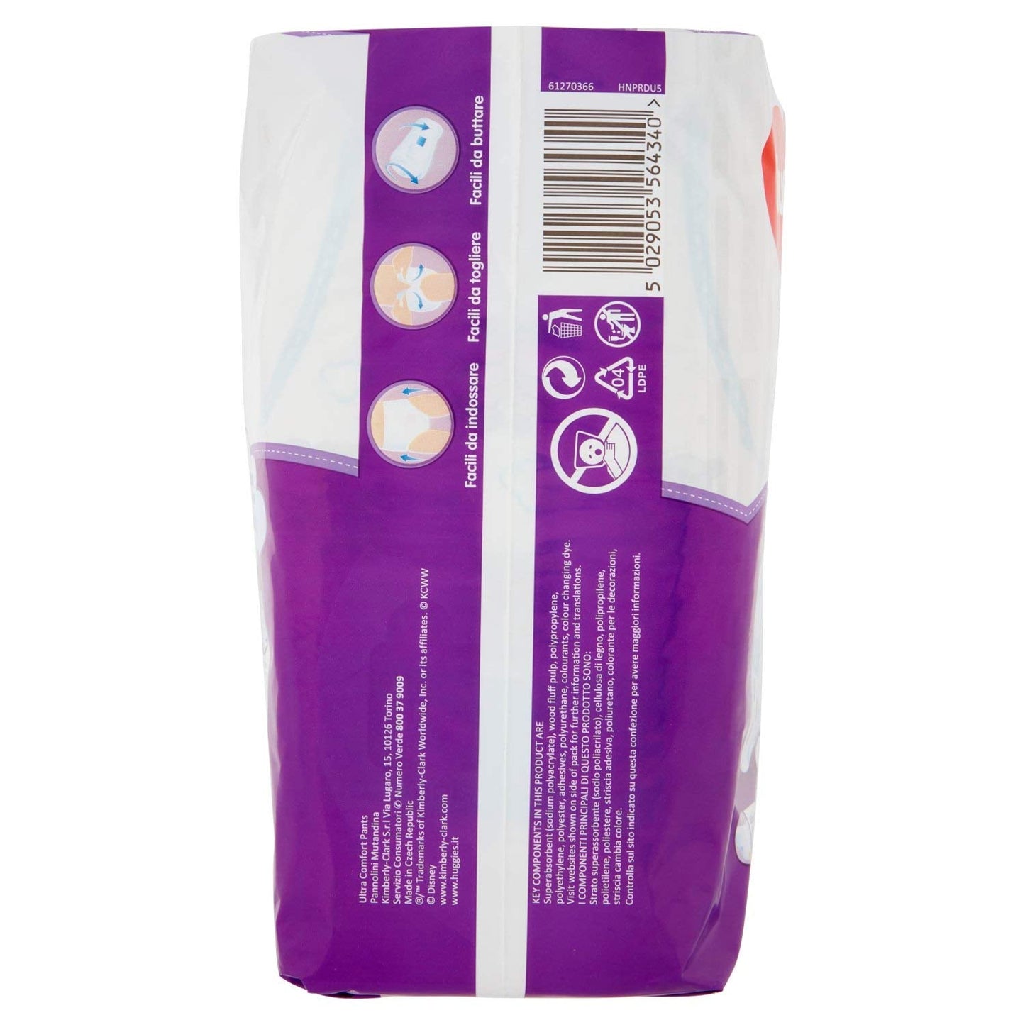 Huggies PANNOLINI Mutandina pieluszka jednorazowa, chłopcy/dziewczęta, 12kg, 17kg, wielokolorowy, 14 sztuk (S)
