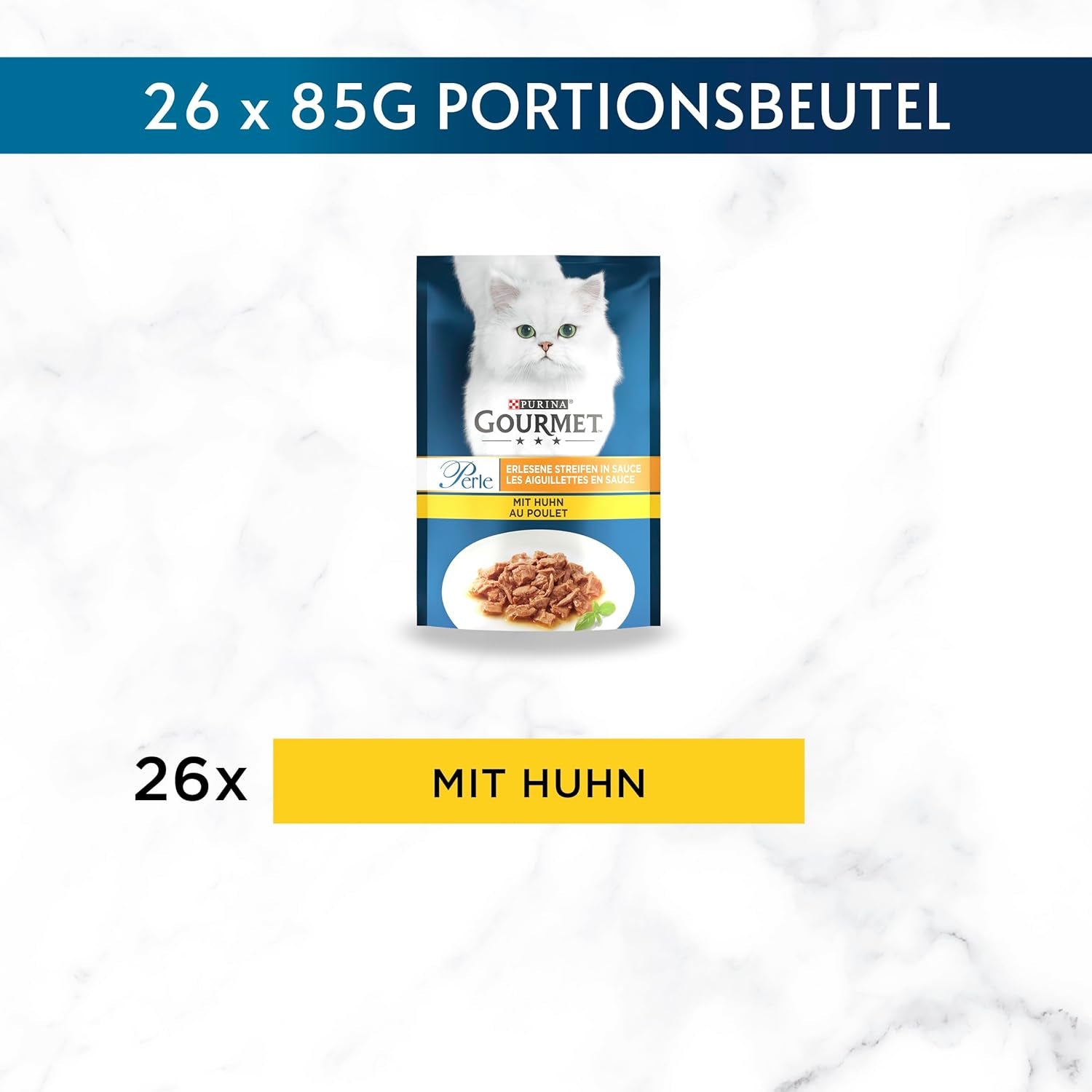 Gourmet Perle Select Mokra karma dla kotów z kurczakiem, opakowanie 26 szt. (26 x 85 g)