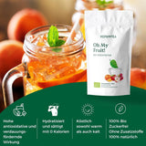 Oh My Fruit BIO herbata owocowa 100 g (50 filiżanek) | Herbata owocowa sypka z jabłkami, hibiskusem, malinami, pomarańczami i liśćmi stewii REPLANTEA