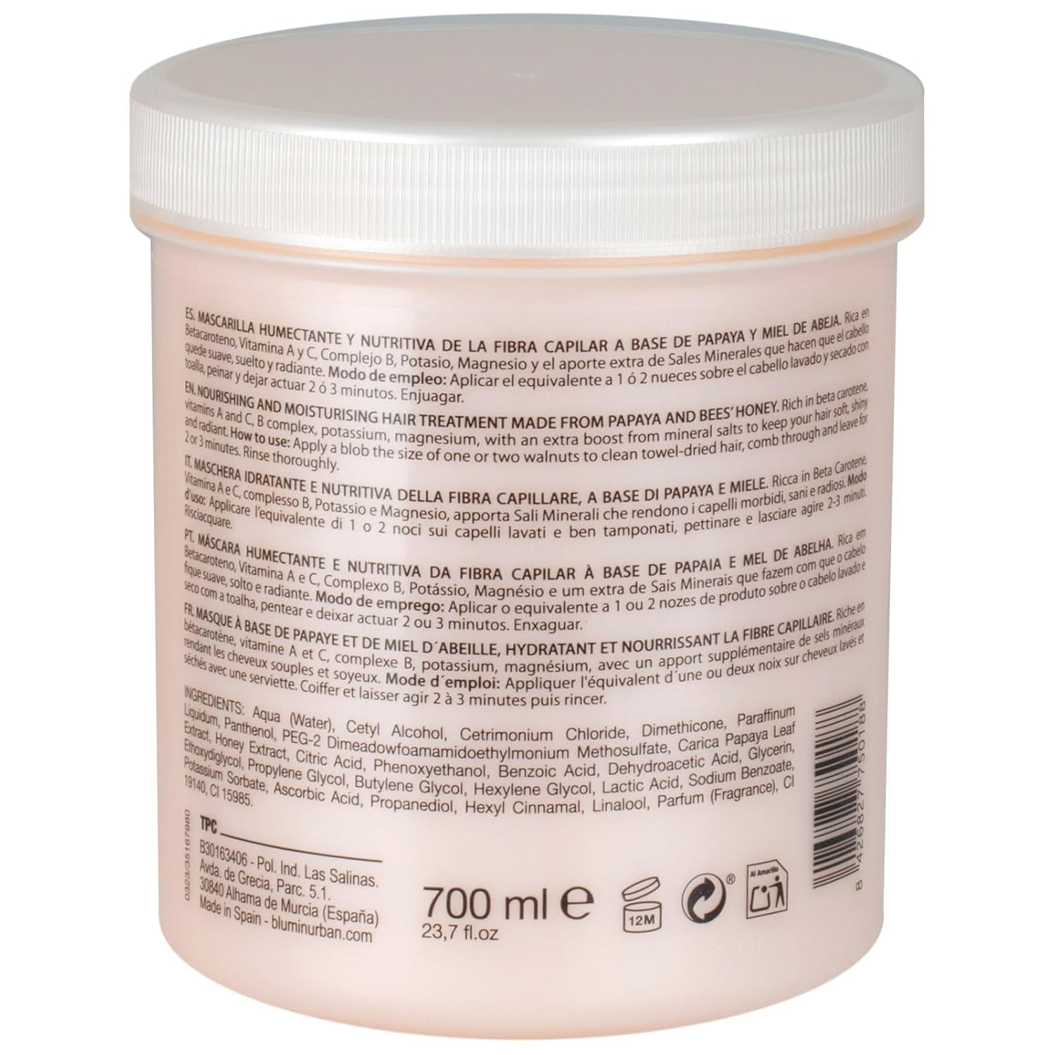 Maska do włosów z papają i miodem, maska do włosów Naty Shop 700 ml