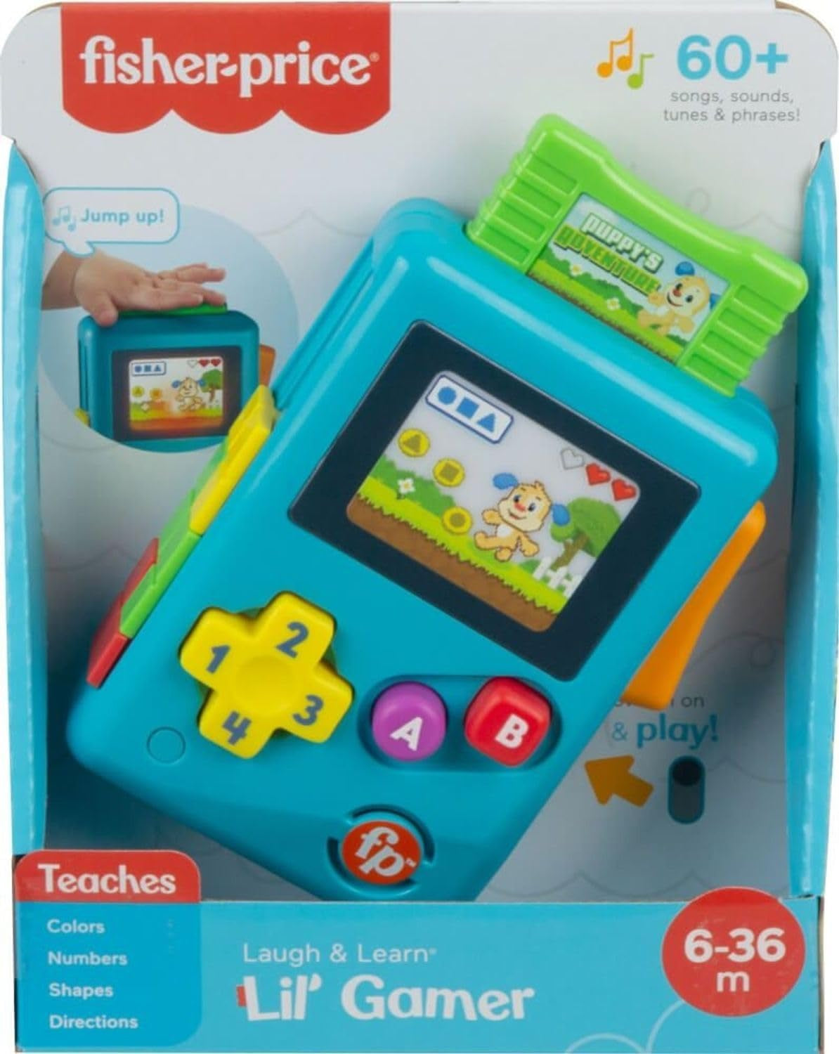 Fisher-Price HBC86 - Zabawa edukacyjna Lil' Gamer, muzyczna zabawka edukacyjna i aktywizująca, wersja niemiecka, dla niemowląt i małych dzieci od 6 do 36 miesięcy Baby Toys Naty Shop