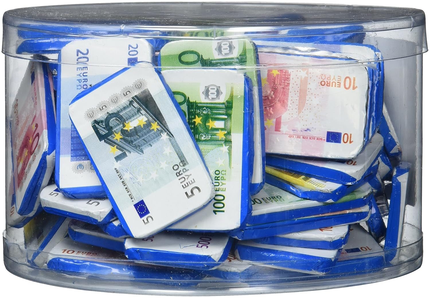 Theobroma Goldgeld Schokoladen Euro, Lose Münzen in Der Dose, opakowanie 1Er (1 X 1 Kg) Naty Shop Banknoten