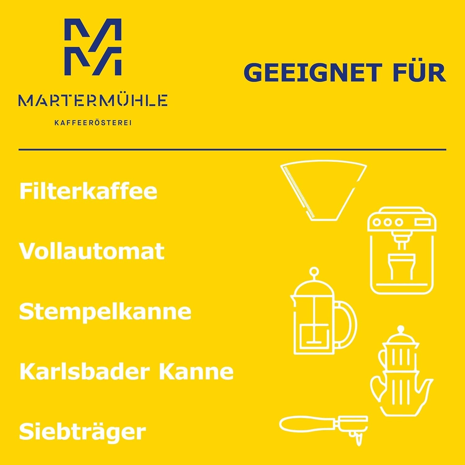 Martermühle Café Crème Kaffeebohnen 500g mittelkräftig I Arabica I Smaki: Brauner Zucker, Haselnuss, Schokolade I Ganze Kaffeebohnen schonend geröstet, säurearm
