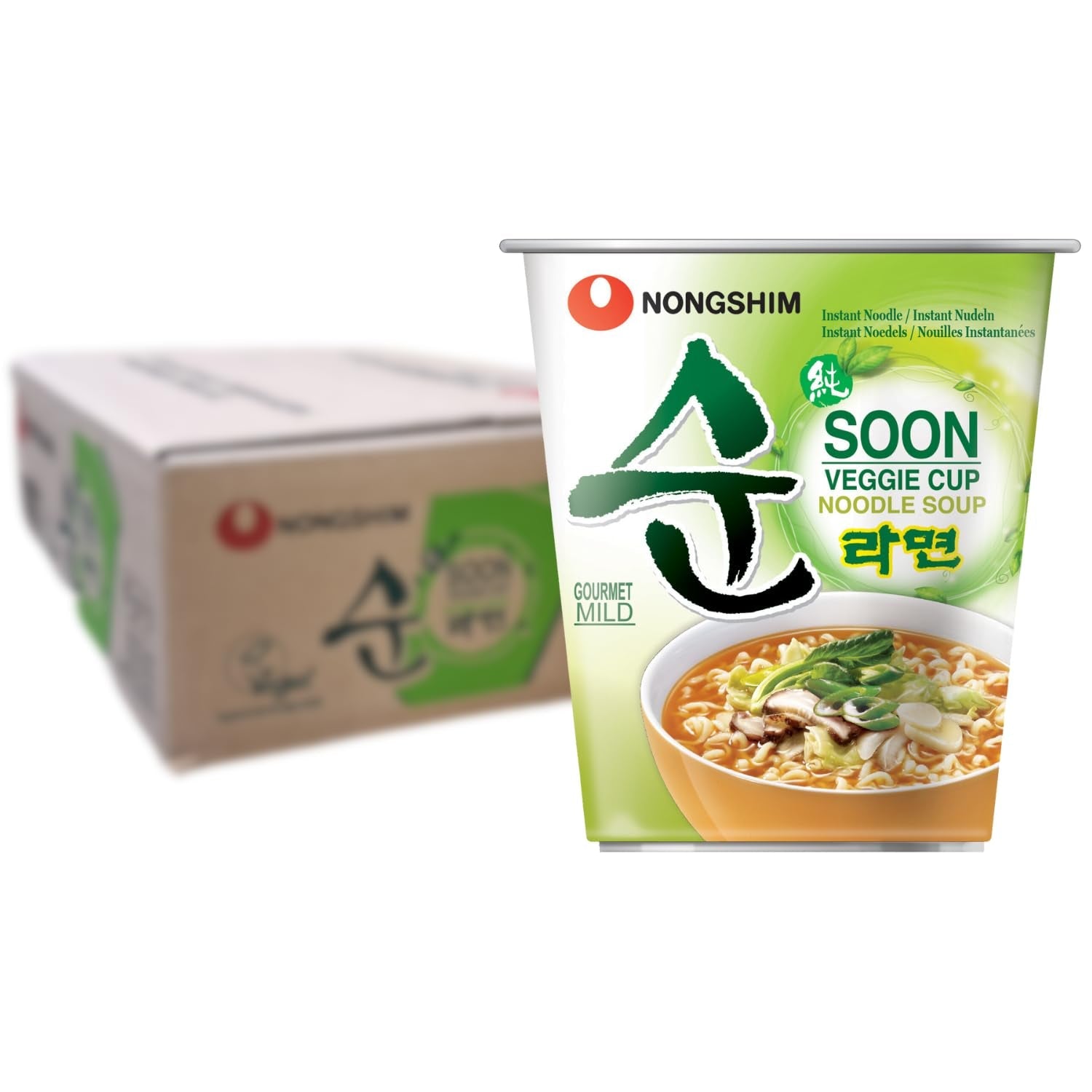 Nong Shim - Zupa Nudeln Instant Cup Soon Veggie - Opakowanie zbiorcze (12 X 67 GR)