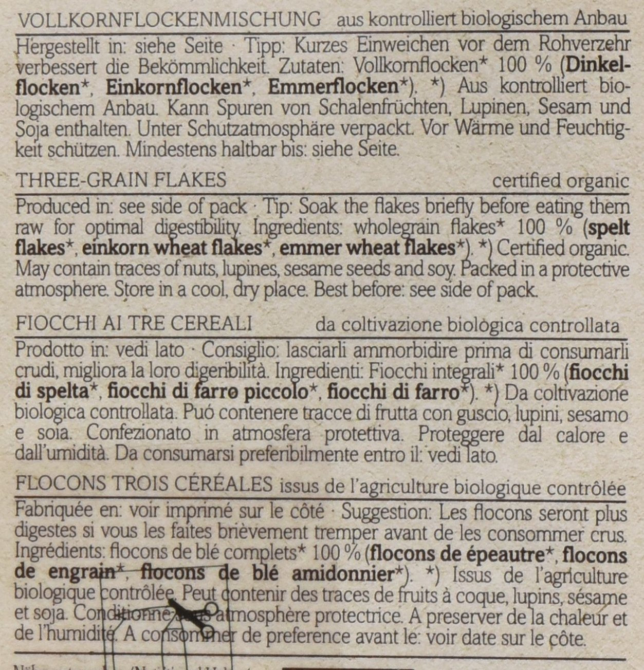 Verival Urkornflocken - Bio, opakowanie 6Er (6 X 500 G) Płatki zbożowe Naty Shop