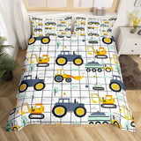 Zestaw Jungen Cartoon Auto Bedtuchen 135X200,Kinder Bau Fahrzeuge Tröster Abdeckung Für Kind Kleinkind Teens,Dinosaurier Bettbezug,Traktor Maschinerie Bagger Bettdecke Abdeckung,Lkw Autos Bedtuchen Naty Shop Multi 13 200*200+80*80*2