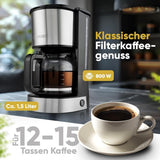 Ekspres do kawy espresso z filtrem Bomann® | na 12-14 filiżanek | Ekspres do kawy z filtrem | Koperta ze stali nierdzewnej | Ochrona przed kapaniem | Ekspres | Ekspres do kawy z filtrem | 800W | KA 6071 CB