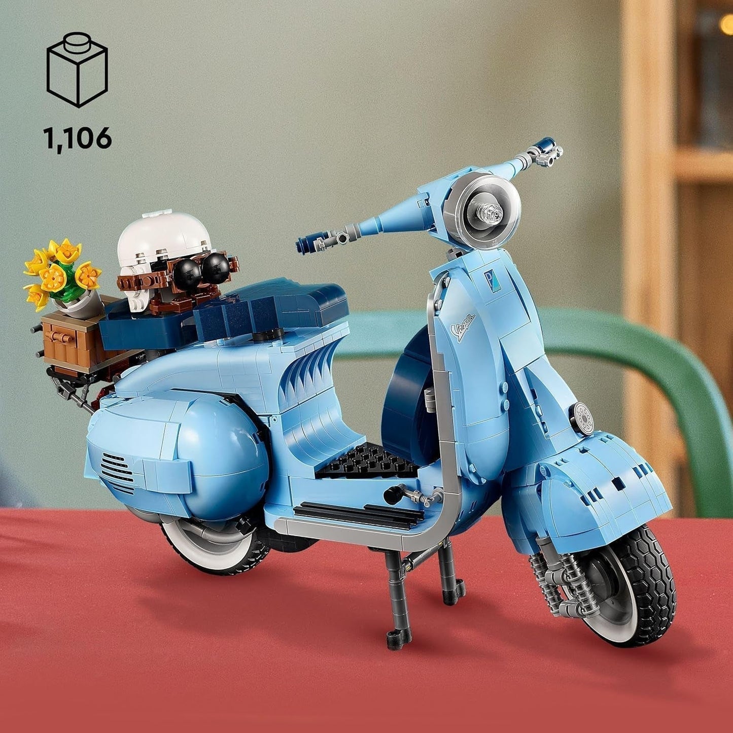 LEGO Icons Vespa 125, model motocykla do zbudowania, zabytkowy włoski skuter, model dla dorosłych, element wystawowy jako dekoracja pokoju, prezenty dla kobiet i mężczyzn 10298 Zestawy do budowania w sklepie LEGO