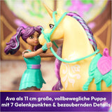 Zestaw Unicorn Academy AVA i liść jednorożca - oryginalne figurki o wysokości około 12 cm z popularnej serii Netflix Z dwoma akcesoriami i szczotkami do włosów Do pomysłowego odgrywania ról, dla dzieci w wieku od 4 lat Figurki Naty Shop