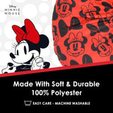 Poduszka podróżna na szyję Ful Concept One Disney Minnie Mouse z uszami 3D i sprężyną do samolotu, samochodu i biura, wygodna i oddychająca, czerwono-czarna Poduszki podróżne Naty Shop