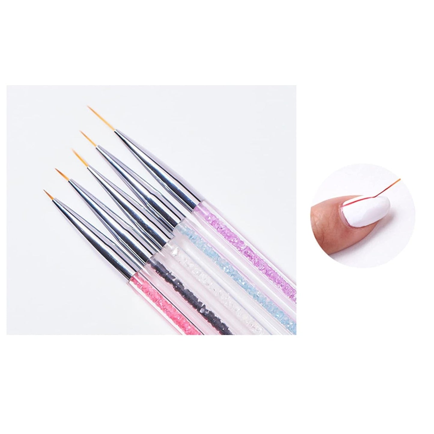 Zestaw 5 Stück Nagel Pinsel, Nageldesign Pinsel, Narzędzia do zdobienia paznokci, Profesjonalny długopis akrylowy z podwójną końcówką do zdobienia paznokci DIY