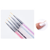 Zestaw 5 Stück Nagel Pinsel, Nageldesign Pinsel, Narzędzia do zdobienia paznokci, Profesjonalny długopis akrylowy z podwójną końcówką do zdobienia paznokci DIY