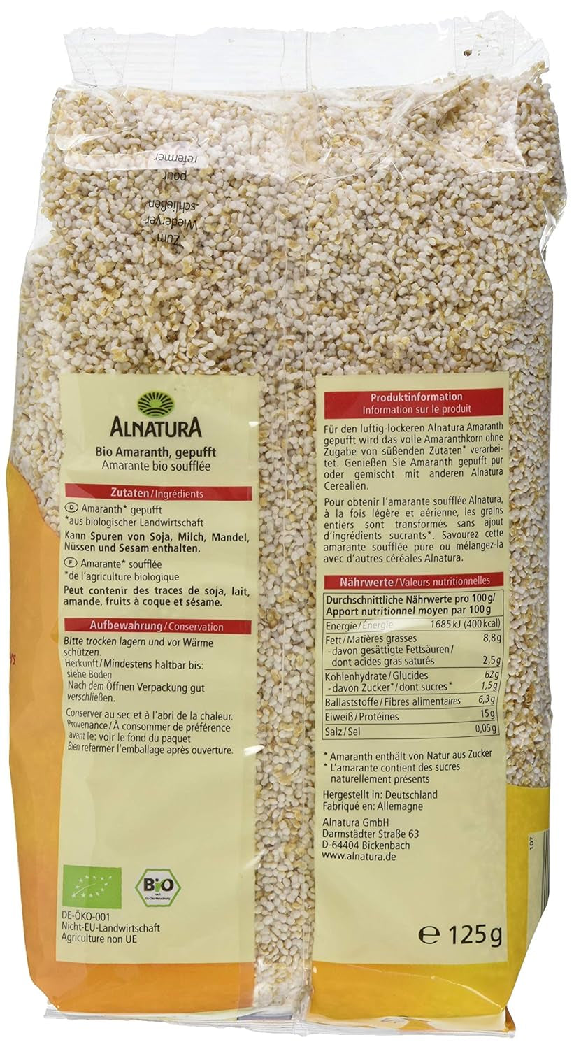 Ekologiczny amarantus ekspandowany, 125g