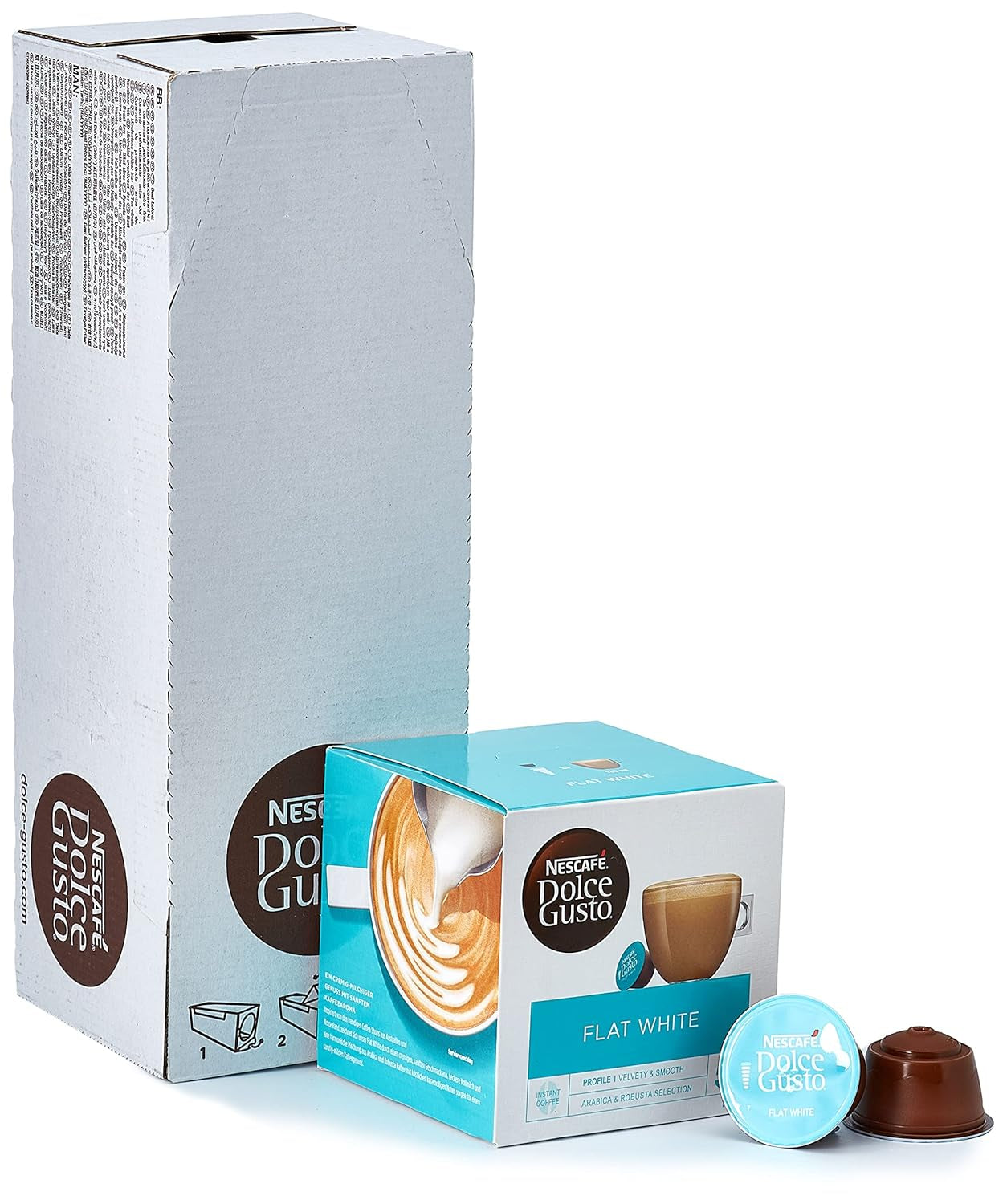 Flat White, 48 Kaffeekapseln, Arabica i Robusta Bohnen & Latte Macchiato Caramel, 48 Kaffeekapseln