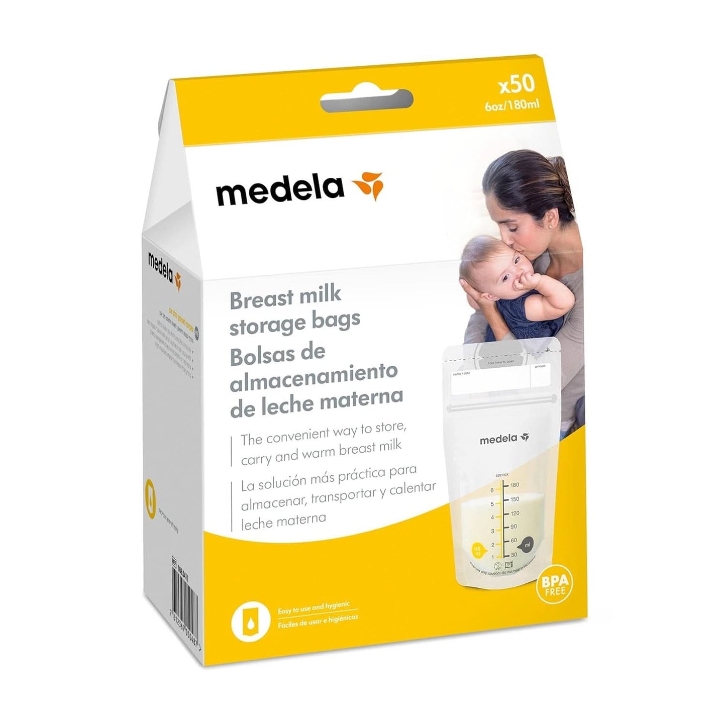Torebki do przechowywania mleka Medela 25 szt., ok. 200 ml, biały (wersja hiszpańska) Żywność i akcesoria do karmienia piersią Sklep Bebe Naty