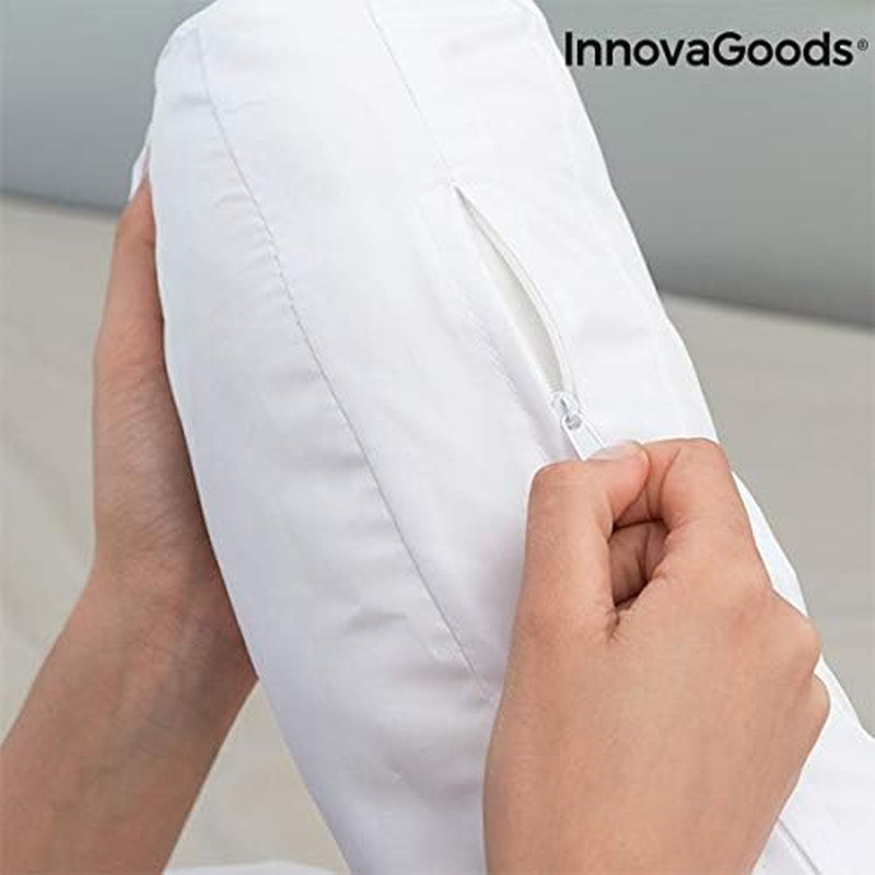 Innovagoods Ergonomiczna poduszka w kształcie litery U do spania na boku, idealna dla kobiet w ciąży, zapewnia spokojne oddychanie, zmniejsza chrapanie, bawełna i poliester, biała, poduszki ortopedyczne na szyję macicy 39 x 57 x 14 cm Naty Shop