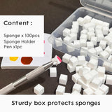100 Stück Nail Art Schwamm Mit Metallgreifer, Gąbkowy aplikator w pędzelku, Sponge Nagel Pinsel, Nageldesign Zubehör Schwammpinsel, Verwendet, Um Eine Varavländ Von Gradient Nail Art Patterns Zu Ersetlen