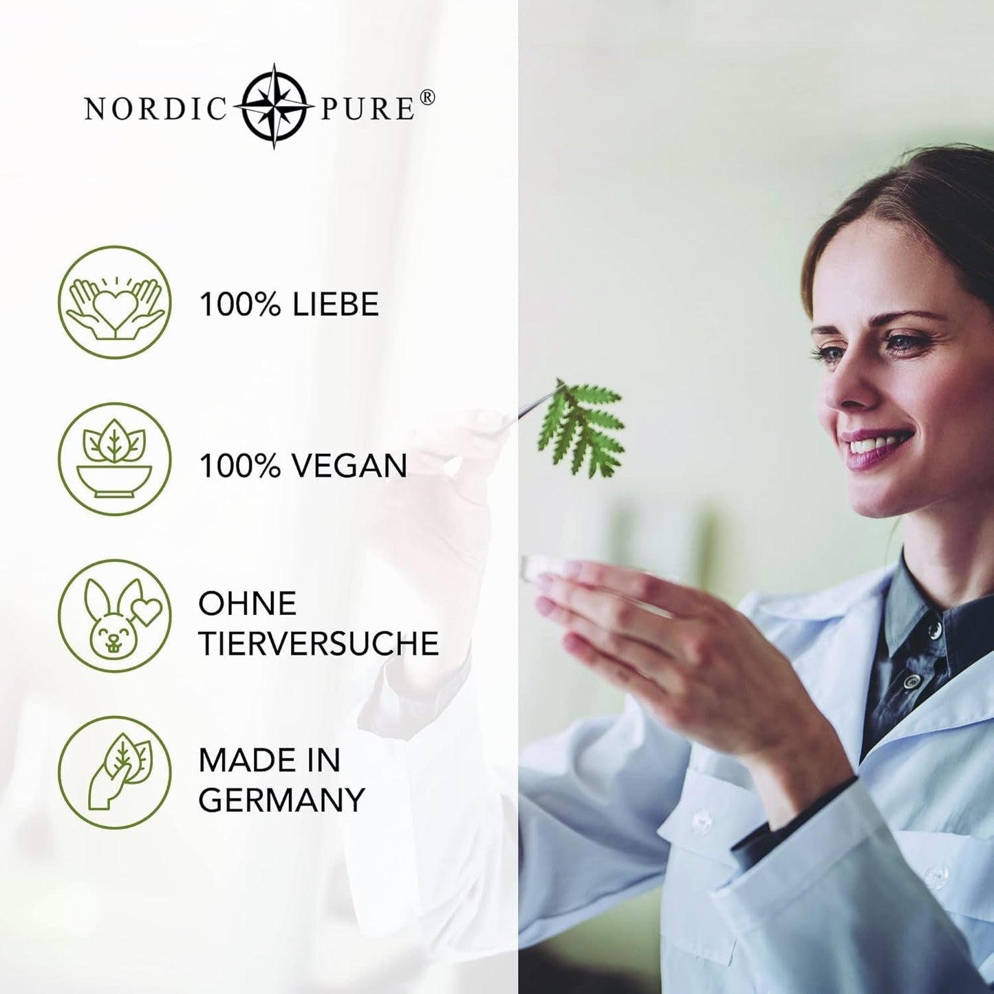 Kuracja do włosów z ekstraktem z bazylii od Nordic Pure | Do pielęgnacji włosów cienkich, suchych i delikatnych | Może zapobiegać wypadaniu włosów 100ml Pielęgnacja włosów Naty Shop