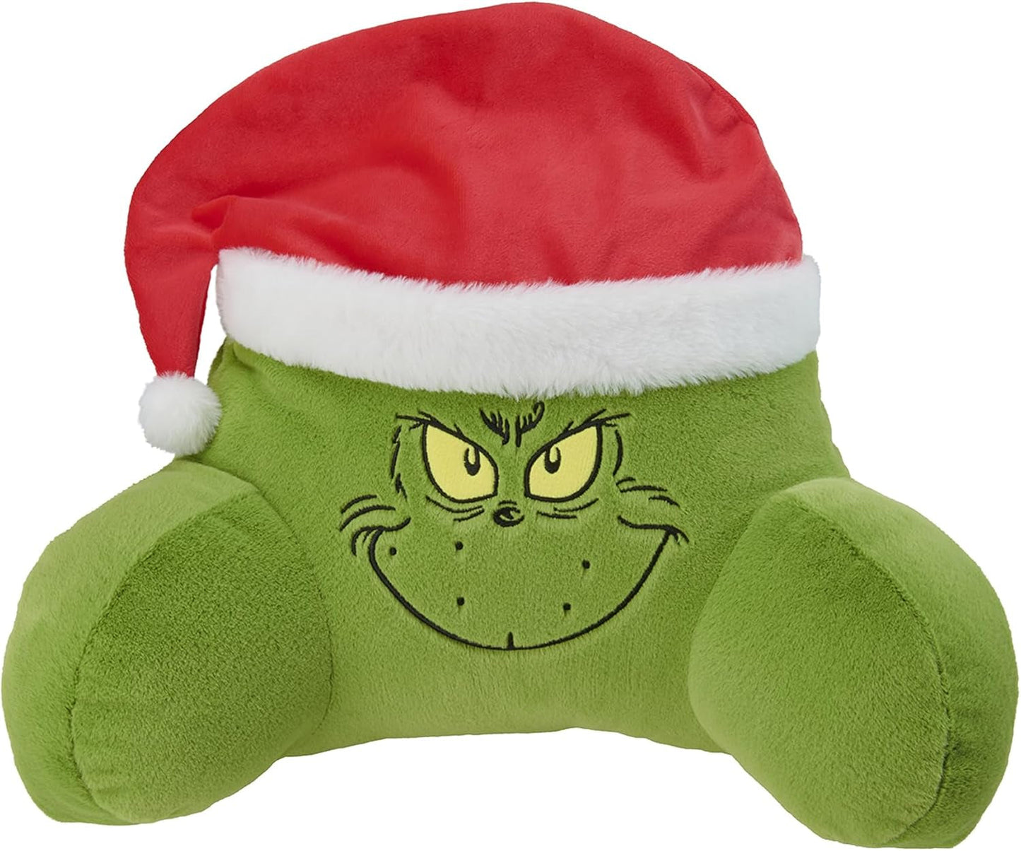 Poduszka Grinch - poduszka pod plecy do łóżka i sofy, podparcie pleców z podłokietnikami, poduszka do czytania na plecy, szyję i głowę, zielona, ​​40 x 38 cm