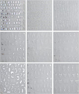 JMEOWIO Nagelsticker Marmor Linie 9 Blatt Nail Art Naklejka Selbstklebend Nagelaufkleber Silber Bunt Dekoration Nageldesign Zubehör