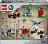 LEGO Jurassic World Centrum ratunkowe dla małych dinozaurów, zestaw z małymi figurkami dinozaurów, w tym Triceratopsem, Ankylozaurem i welociraptorem, prezent do budowania dla chłopców i dziewcząt od 4 lat 76963 Zestawy do budowania Besuche den LEGO-Store