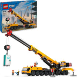 LEGO City Mobilny dźwig budowlany Zabawka konstrukcyjna dla chłopców i dziewcząt Kreatywny prezent dla dzieci Długie, wysuwane ramię 4 minifigurki pracowników budowlanych do odgrywania ról 60409 Zestawy do budowania Besuche den LEGO-Store Default Title