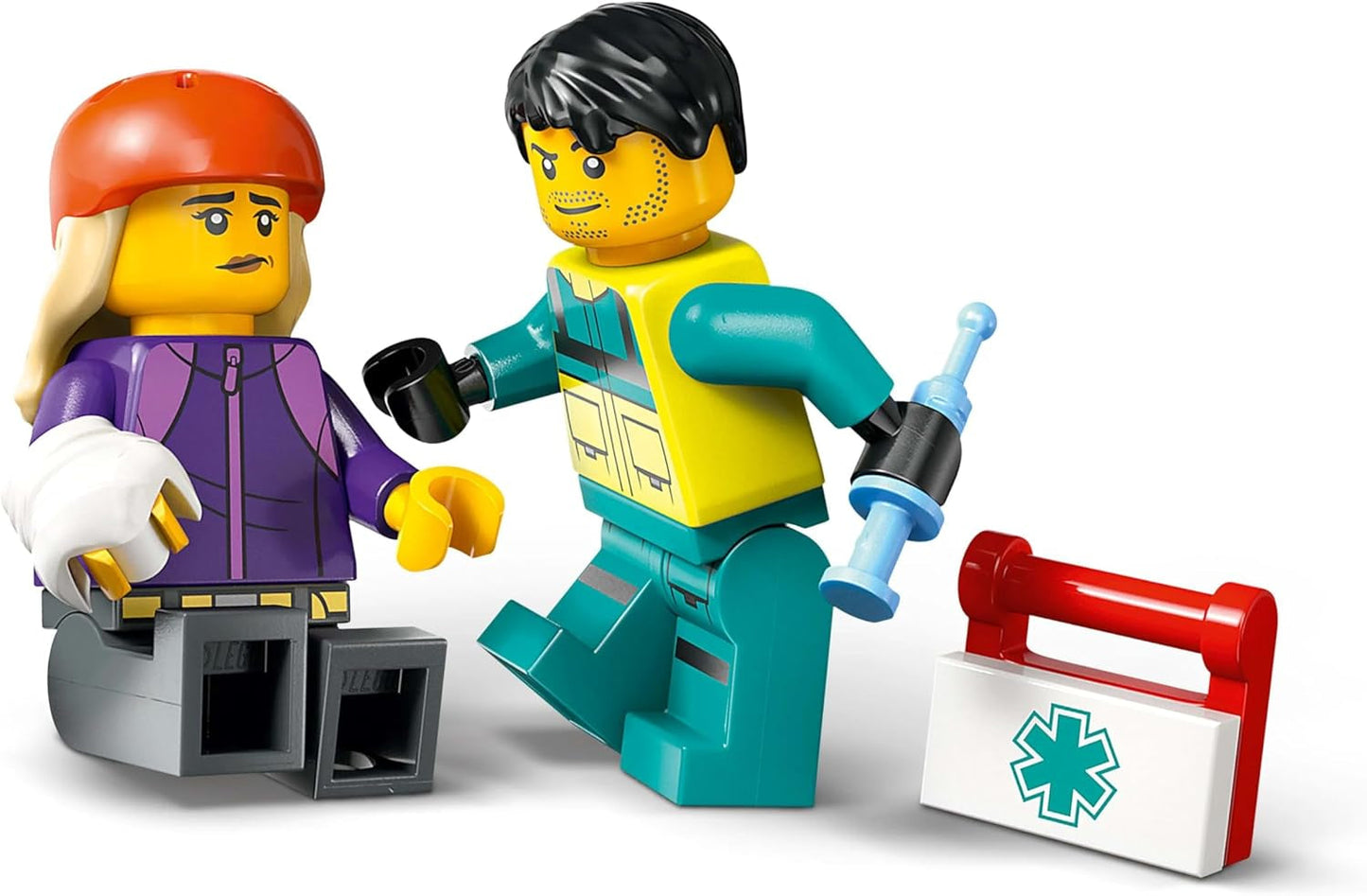 LEGO City Ambulans - zabawka z 2 minifigurkami ( deskorolkarz i kierowca) - zabawka edukacyjna dla chłopców i dziewcząt od 5 lat - pomysły na prezenty urodzinowe i świąteczne 60451 Zestawy do budowania Besuche den LEGO-Store
