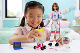 Lalka Barbie na 65. urodziny i 10 akcesoriów, zestaw astronautów, lalka brunetka, łazik na kołach, hełm kosmiczny ze zmiennym wizjerem i nie tylko, HRG45