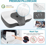 Elviros Memory Foam Poduszka ortopedyczna Poduszka przeciwbólowa szyi Poduszka do spania Ergonomiczna poduszka pod szyję Poduszka podtrzymująca szyję Poduszka przeciw chrapaniu dla osób śpiących na boku Podkładki żołądkowe Białe poduszki ortopedyczne szyjki macicy Naty Shop