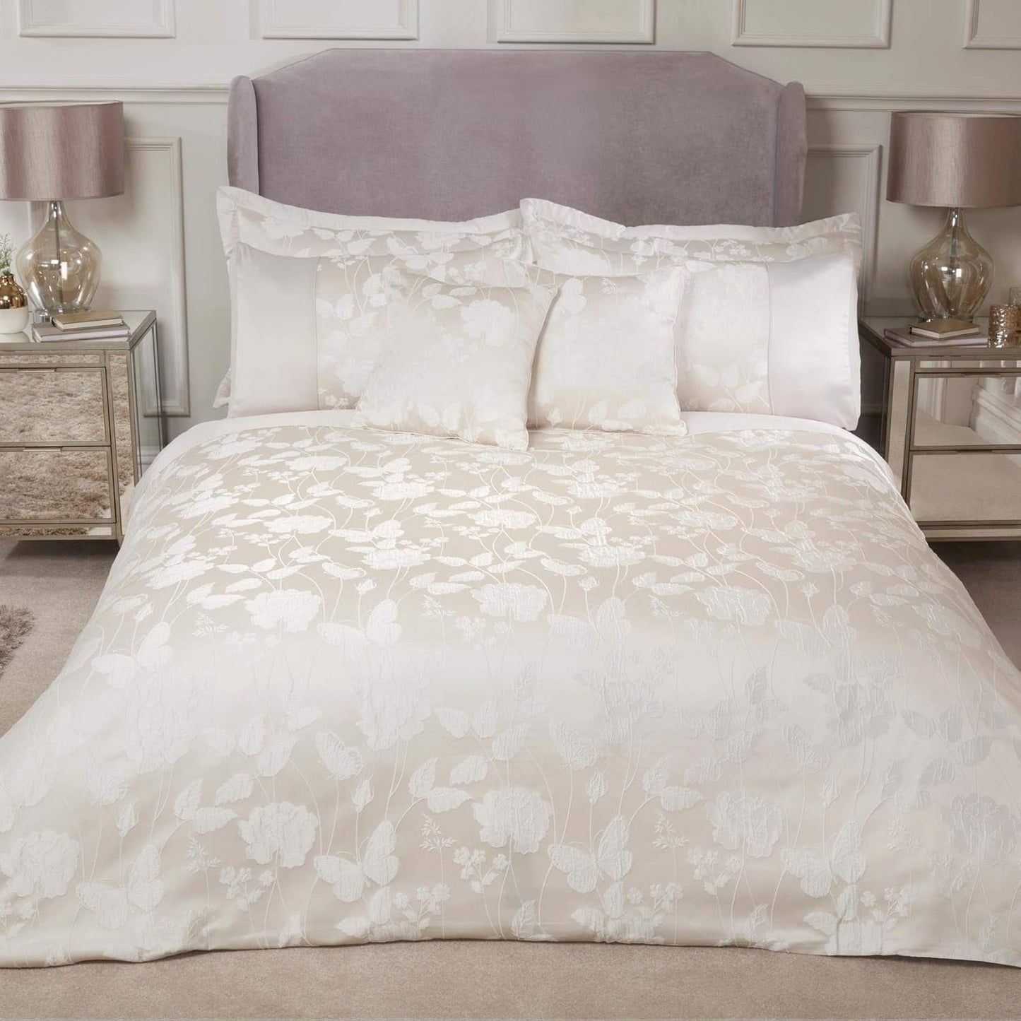 Emma Barclay Butterfly Meadow Pocieszyciel do łóżka king-size, 100% poliester, kremowy Naty Shop Kołdry i kołdry kremowy duży rozmiar