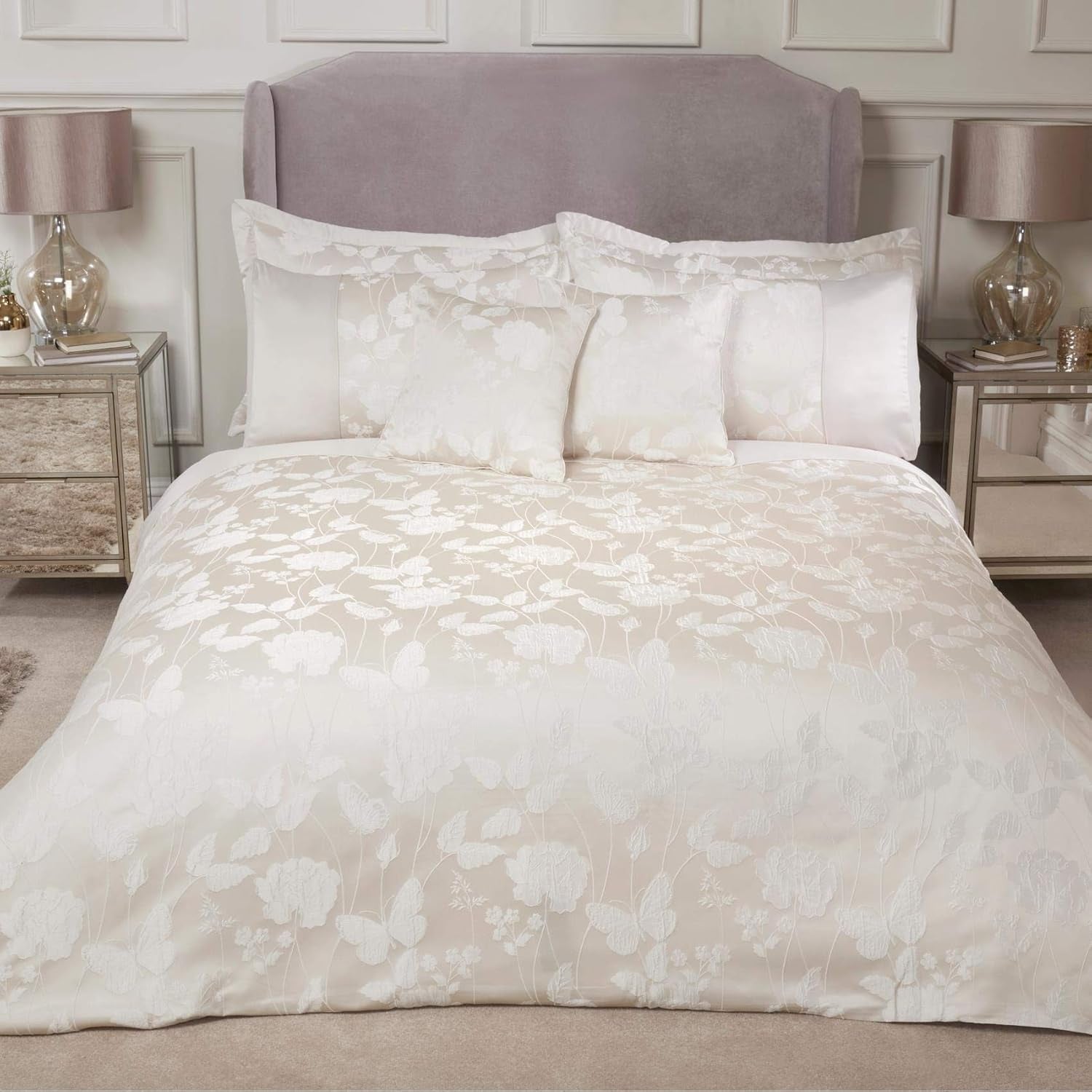 Kołdra Butterfly Meadow Super King 100% Poliester Granatowe Kołdry i kołdry Naty Shop Kolor kremowy Super King