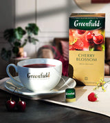 Kwiat wiśni Greenfield, hibiskus, dzika róża, jabłko, malina, jeżyna, torebki herbaty (2 g x 25), 50 g