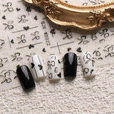 JMEOWIO Nagelsticker Bunte Herz Schleife 6 Blatt Nail Art Naklejka Selbstklebend Nagelaufkleber Dekoration Nageldesign Zubehör
