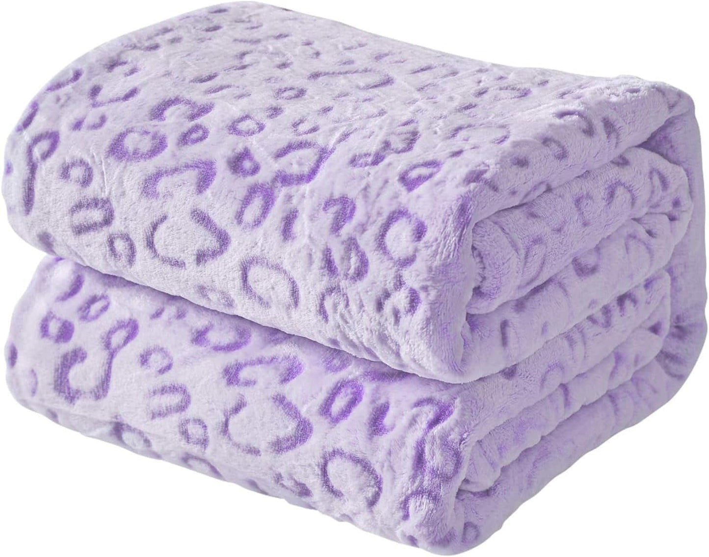 FY FIBER HOUSE Narzuta z polaru flanelowego, koc z mikrofibry z nadrukiem geparda 3D, 228 X 274 cm, fioletowy Kołdry i kołdry Naty Shop Violet 90 "X108"