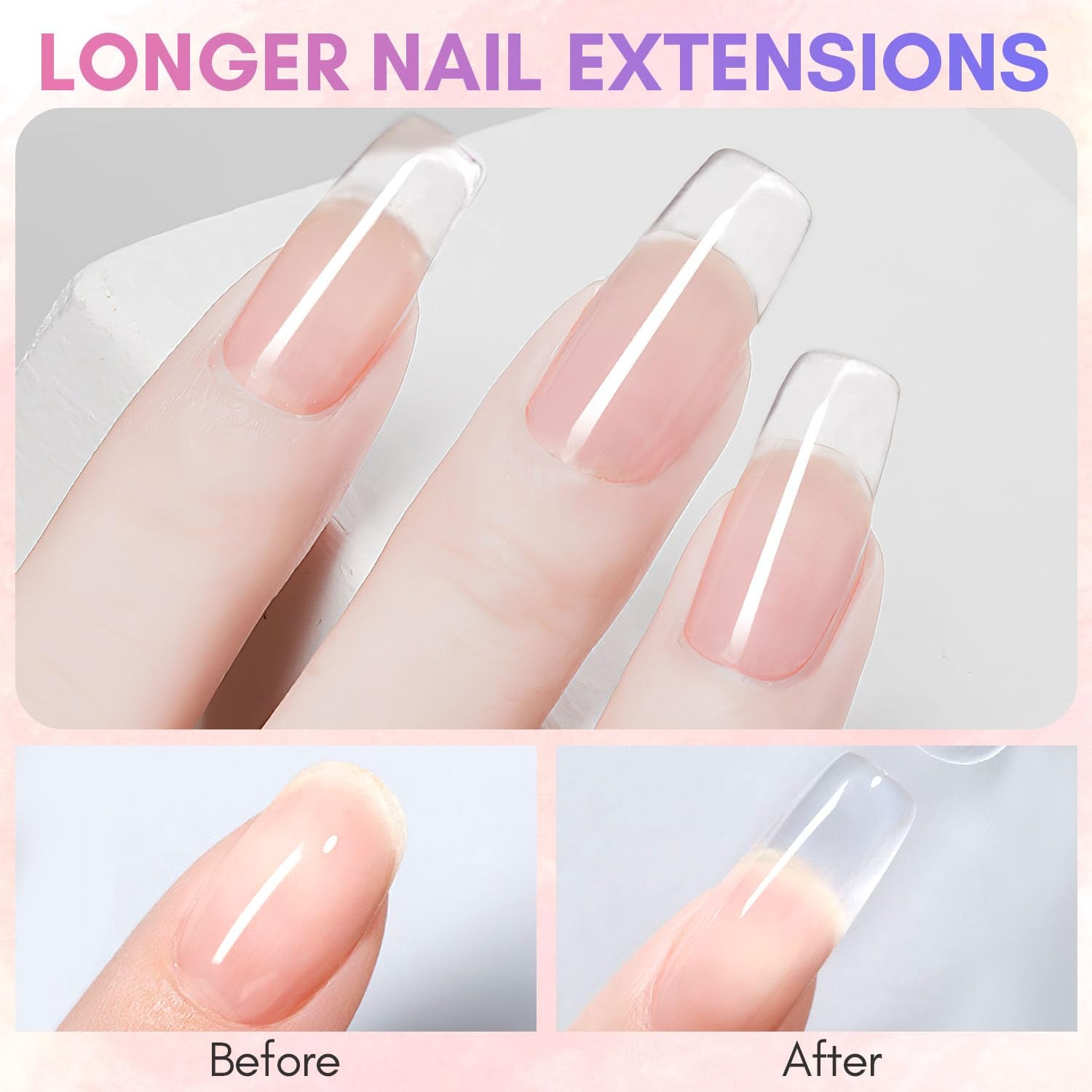 Makartt Poly Nail Extension Gel - 50 ML Extension Builder Akrylowy Poly Nägel Aufbaugel Extender Gel Für Gelnägel Für Nagelverlängerung, Nagelstärkung, Dekoracja paznokci (przezroczysty)