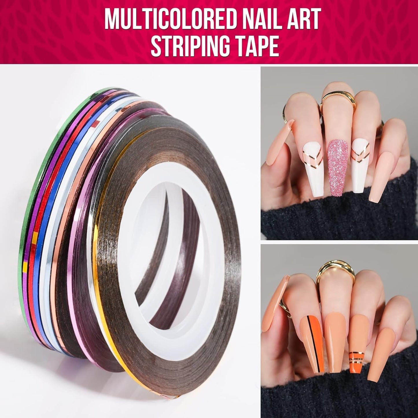 Zestaw pędzli do zdobienia paznokci FANDAMEI, 15 Stücke Pinsel Für Gelnägel Nagel Pinsel, 5 Stücke Dotted Pen, 10 Rolle Streifenband Nägel, Strasssteine ​​​​Nägel, Ultra Dünn Nagel Paillettes Für Nagelkunst Maniküre Set