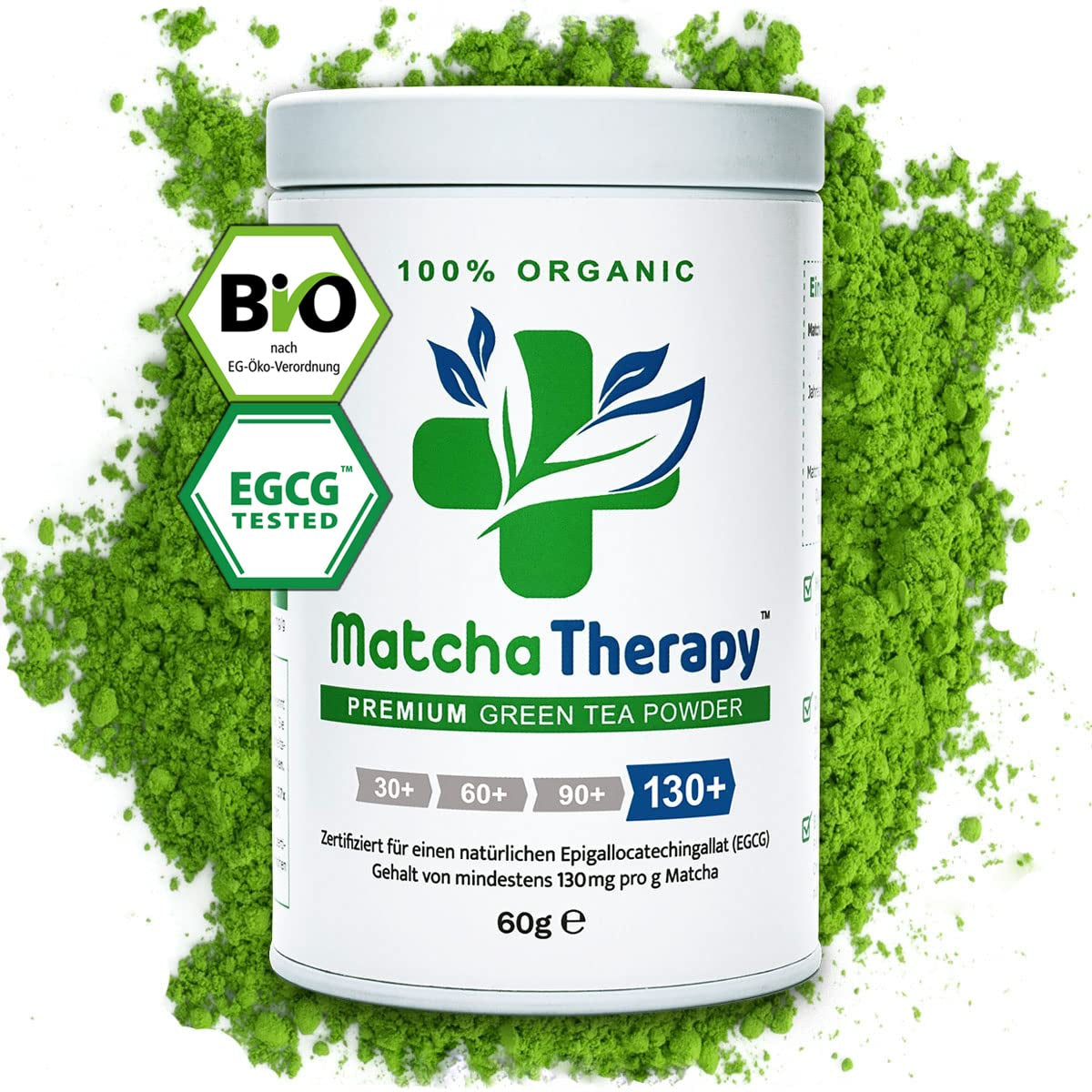 Terapia Matcha 30+ | Organiczna herbata Matcha w proszku | 60 g | O potwierdzonej zawartości co najmniej 30 mg/g katechiny EGCG | Wspomaga układ odpornościowy i poziom energii | Ceremonialna jakość | Zielona herbata z Japonii
