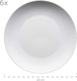 Zestaw zastawy stołowej Mäser Barca dla 6 osób, zestaw 12 sztuk, porcelana, biały