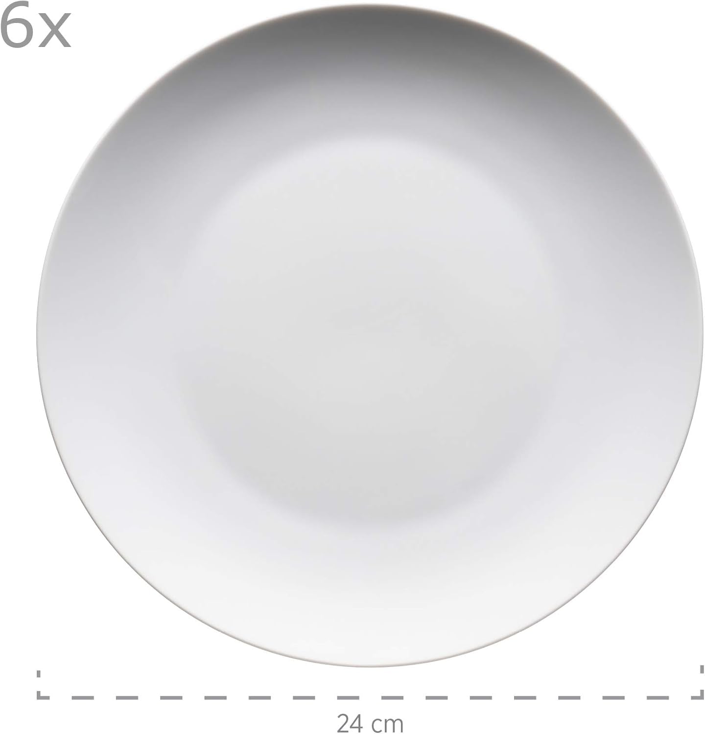 Zestaw zastawy stołowej Mäser Barca dla 6 osób, zestaw 12 sztuk, porcelana, biały