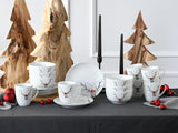 CreaTable, 21498, seria Luna Hirsch, 18-częściowy zestaw naczyń obiadowych dla 6 osób, porcelanowy zestaw śniadaniowy, można myć w zmywarce i używać w kuchence mikrofalowej, jakość produkcji