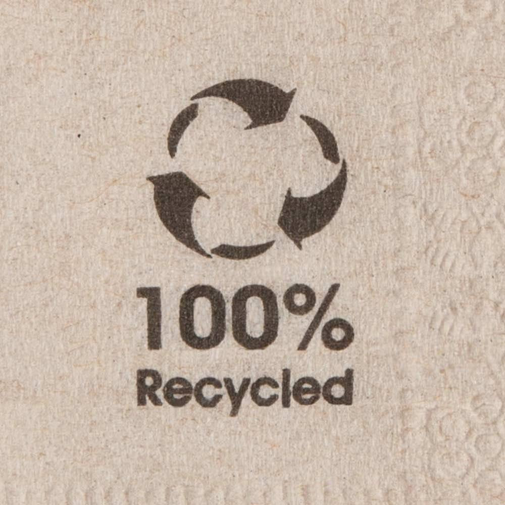 Organiczne, ekologiczne serwetki wykonane z papieru makulaturowego I Wysokiej jakości serwetki papierowe 10 X 10 cm I 100 sztuk Serwetki koktajlowe Niebielone Biodegradowalne Kompostowalne