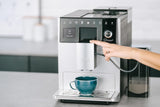 Melitta CI Touch - W pełni automatyczny ekspres do kawy z systemem mlecznym, ekspres ze zintegrowanym młynkiem do kawy i spieniaczem do mleka, m.in. do espresso lub cappuccino, srebrny