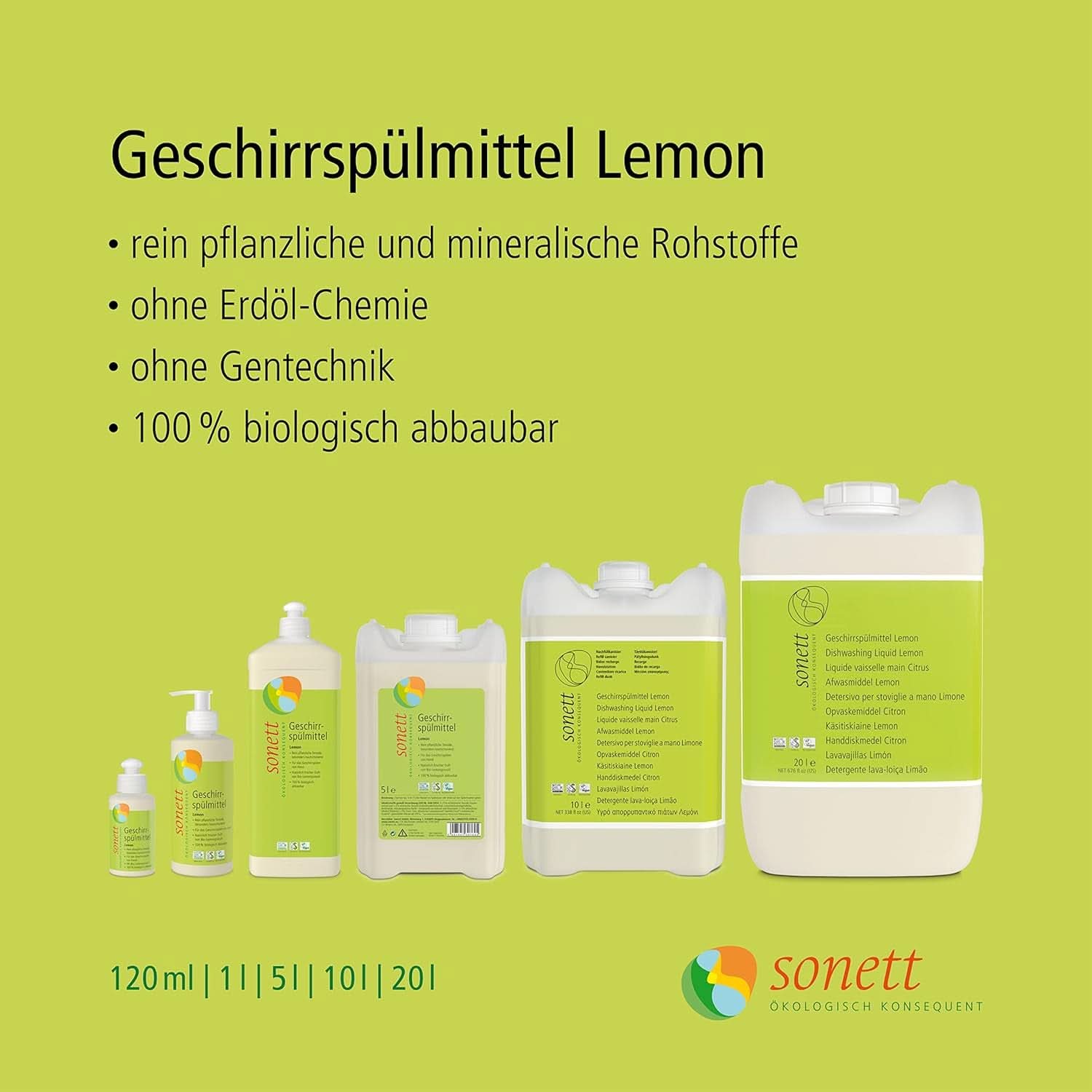 Płyn do mycia naczyń Sonett Cytryna, 300 ml Naty Shop