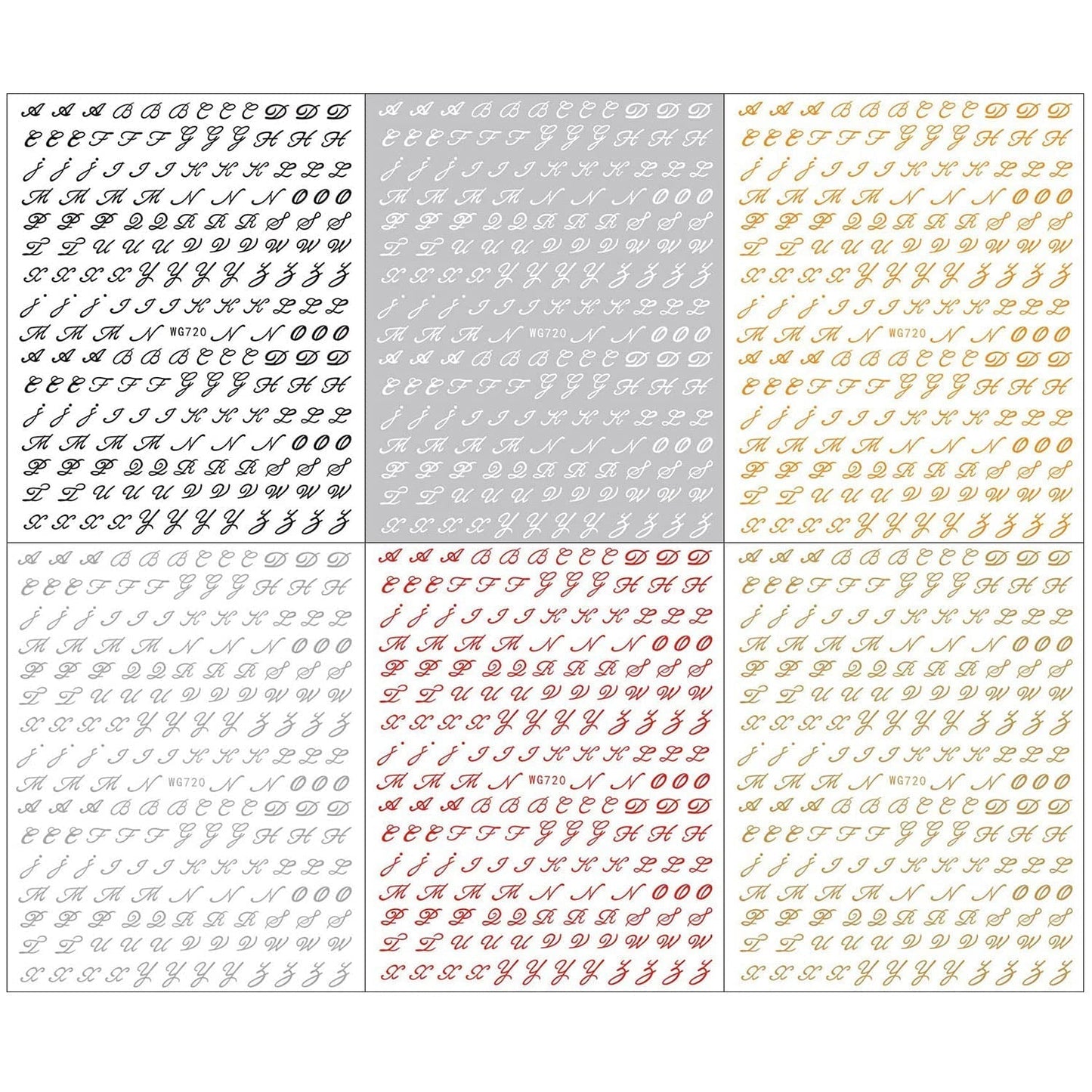 6 Blatt Nagelsticker Alte Alphabetzahlen Nagelaufkleber Selbstklebend Alte Briefe Nail Art Naklejka Dekoracja Nageldesign Zubehör
