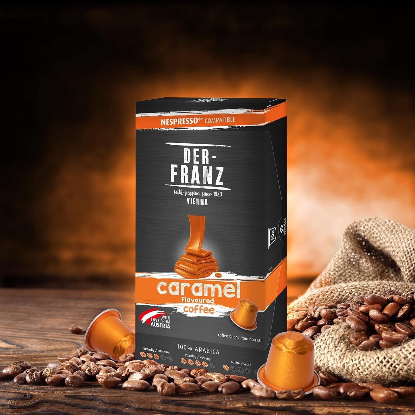 Kaffee Kapseln kompatybilna z Nespresso, 1 x 10 Kapseln, aromat karmelowy
