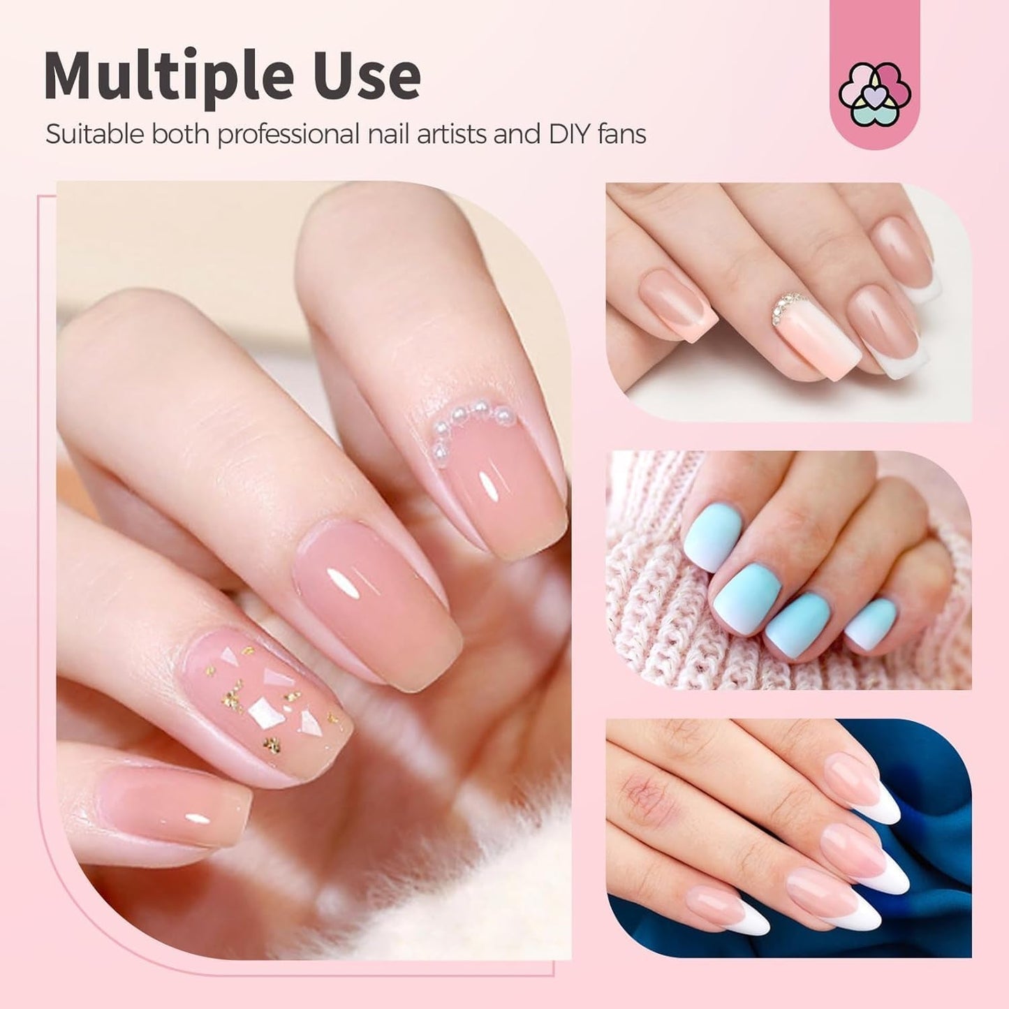 125 Nail Art Schwämme Und 4 Krallen Nail Gąbka Metallgreifer Für Ombre i Gradient Nageldesign, Nagelkunst-Schwamm Pinsel, Maniküre Zubehör Für Nägel, Nail Art Schwämme Für Babyboomer Effekte DIY