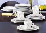 Seltmann Weiden 001.706904 Zestaw zastawy stołowej Trio Highline, 30 sztuk, 36,5 x 31,2 x 36,9 cm, biały