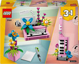 LEGO Creator Maszyna do pisania 3 w 1 z kwiatami - zabawkę można przekształcić w model Keytara lub w doniczkę z notatnikiem i długopisem - zestaw do budowania - prezent dla dziewcząt i chłopców od 8 lat 31169 Zestawy do budowania Besuche den LEGO-Store