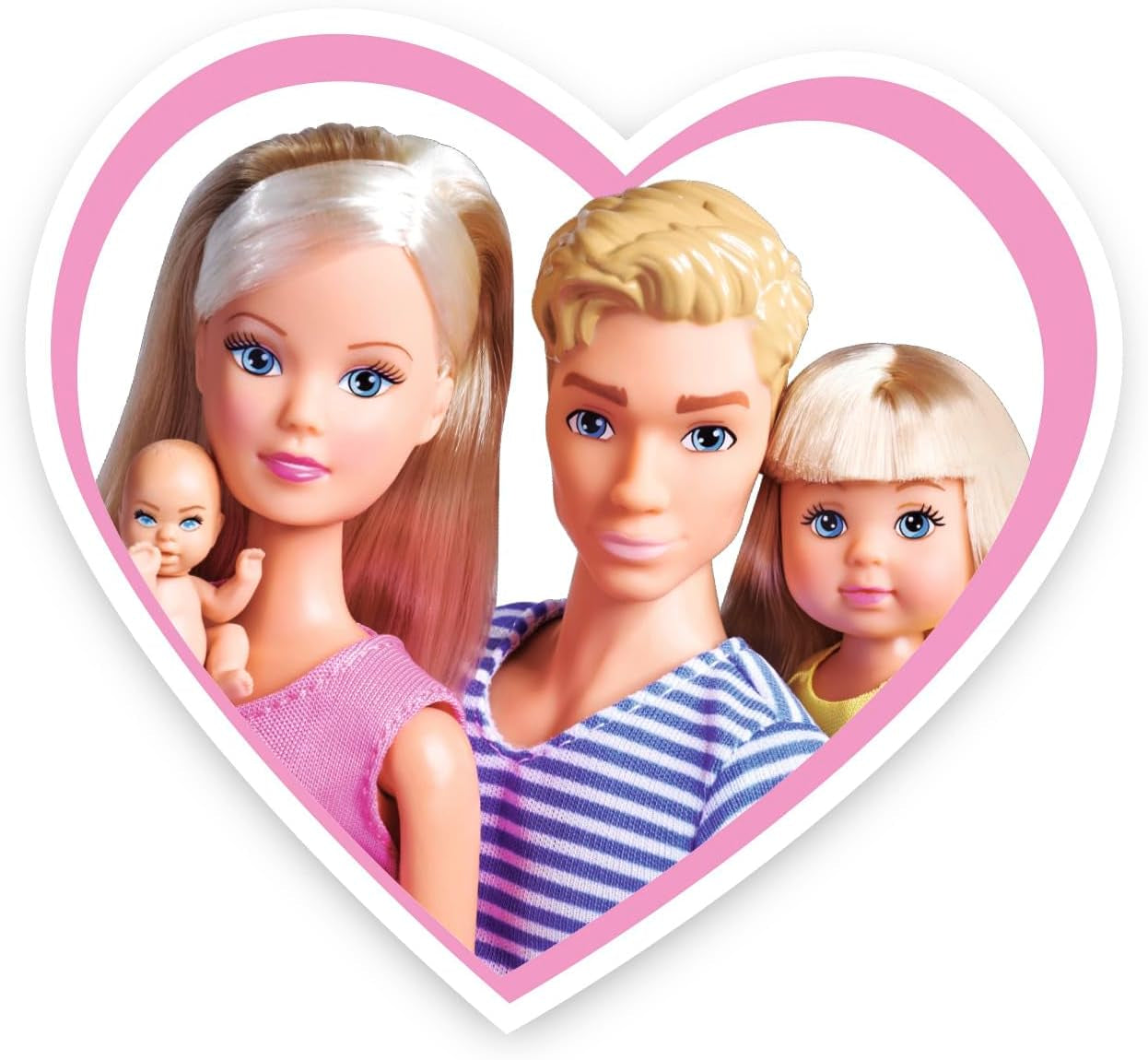 Simba 105733673 - Steffi Love Happy Family, lalka w ciąży, Kevin, Evi i dziecko z wózkiem, 11 sztuk, akcesoria, 30 cm, wiek 3+